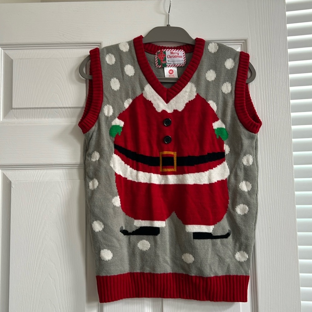 Santa's-Body-with-Your-Neck-&-Head Sweater Vest - Picture 1 of 3